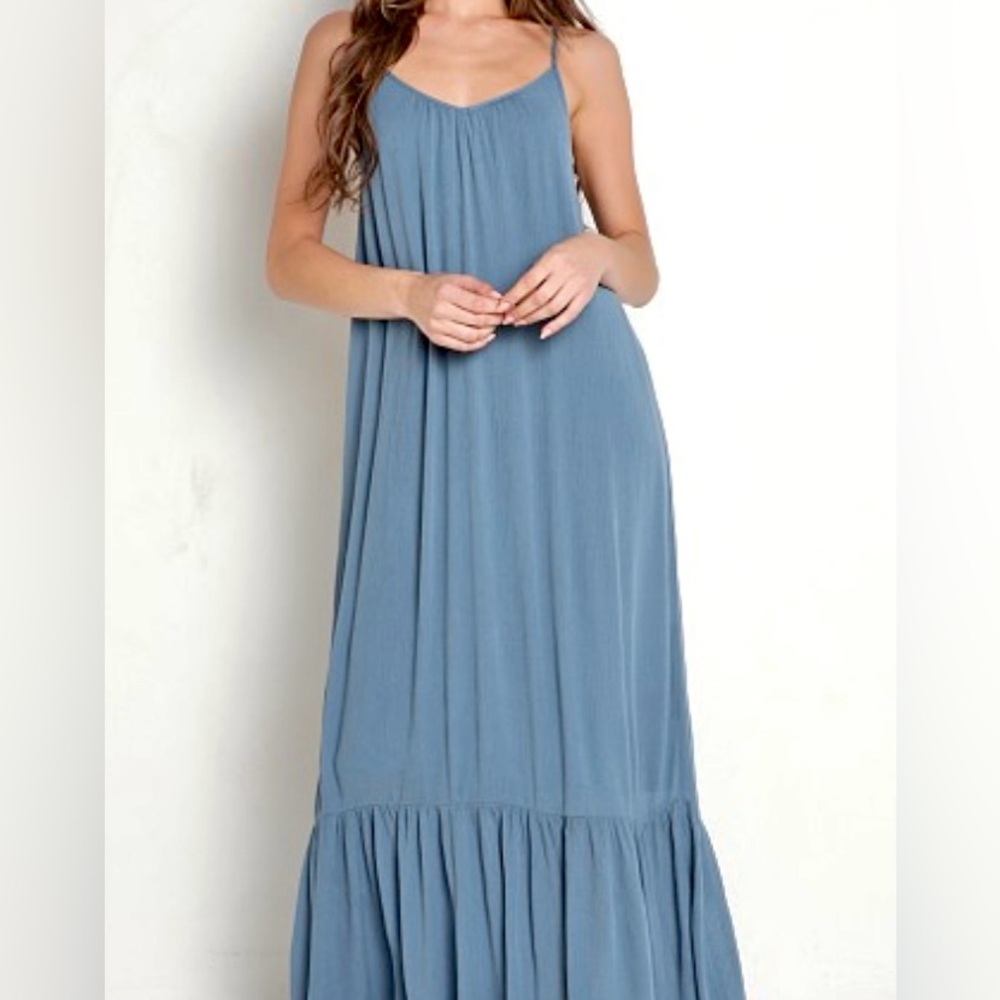 Z Supply Rocco Caribbean Blue Maxi Dress